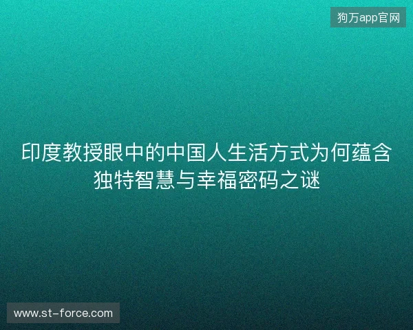 印度教授眼中的中国人生活方式为何蕴含独特智慧与幸福密码之谜